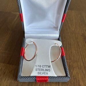 Elegant Sterling Silver Hoop Earrings - Rose Gold